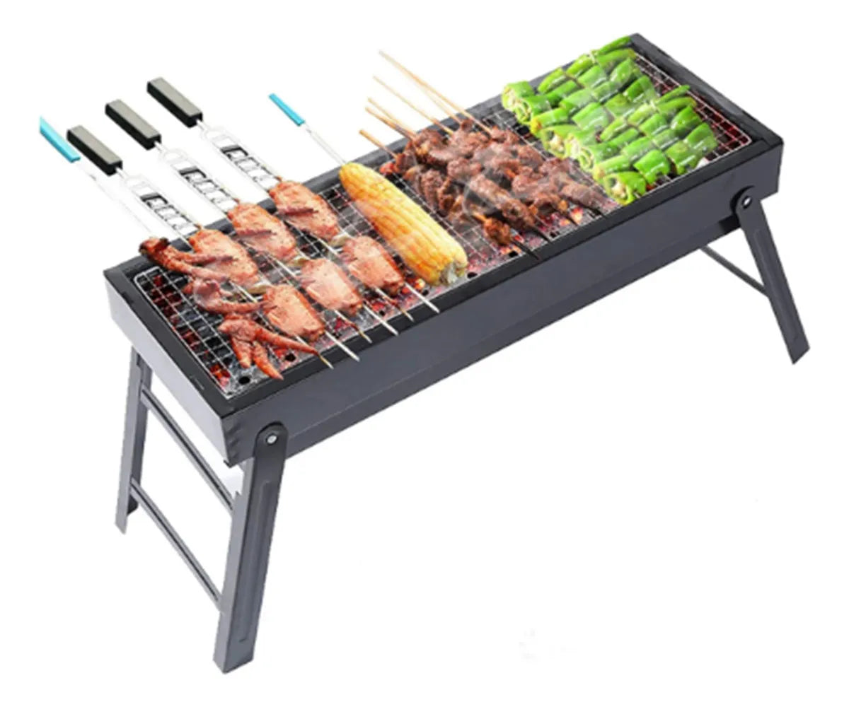 GrillMaster Go™ – Parrilla Portátil de Acero Inoxidable para 3-5 Personas